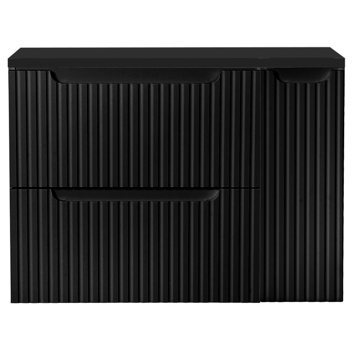 WASCHBECKENSCHRANK Newport-56 - Schwarz, Holzwerkstoff (80/60/40cm) - Lomado