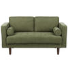 2-SITZER-SOFA dunkelgrün Nurmo - Dunkelbraun/Grün, Textil (140/78/74cm) - Beliani