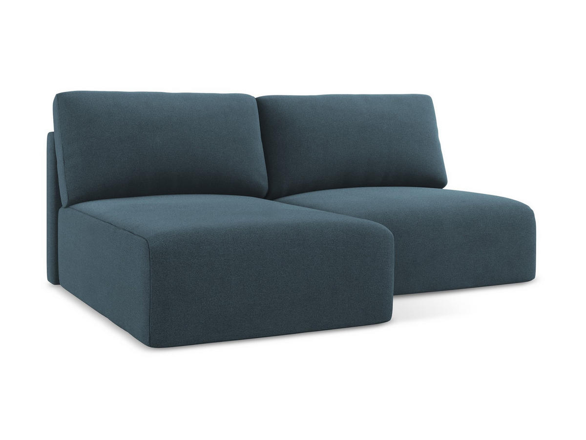 ECKSOFA mit Schlaffunktion links Strukturstoff Stoff Blau - Blau/Pink, Kunststoff/Textil (149/210cm) - Makamii
