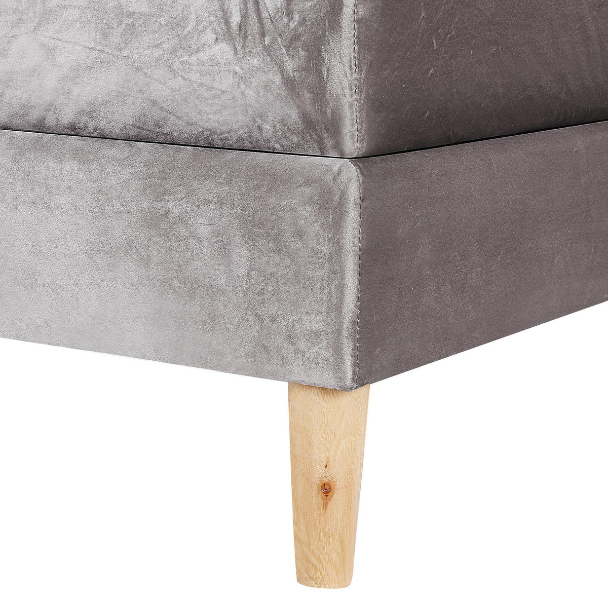BOXSPRINGBETT 160/200cm Grau Marquise - Grau, Textil (160/200cm) - Beliani