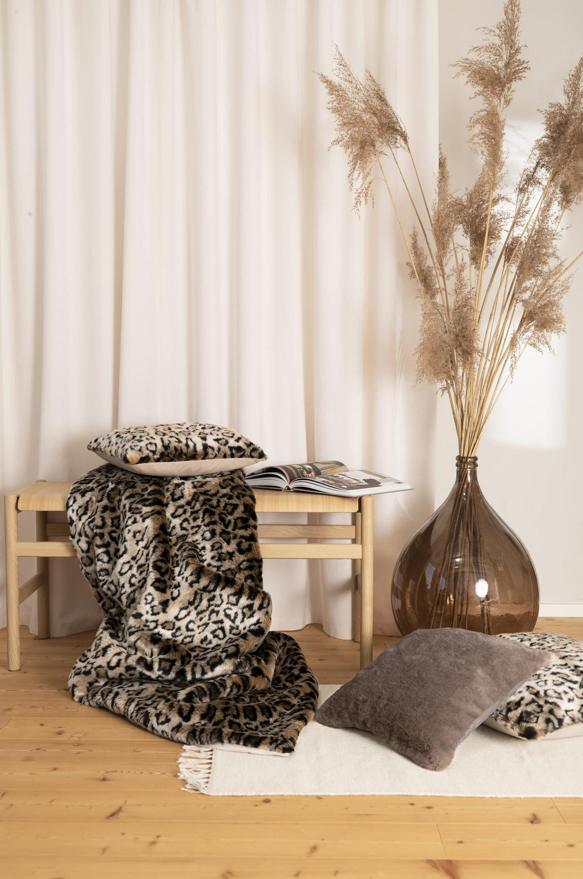 KISSENHÜLLE SKINS Leo - Braun, Textil (40/40cm) - Magma Heimtexx