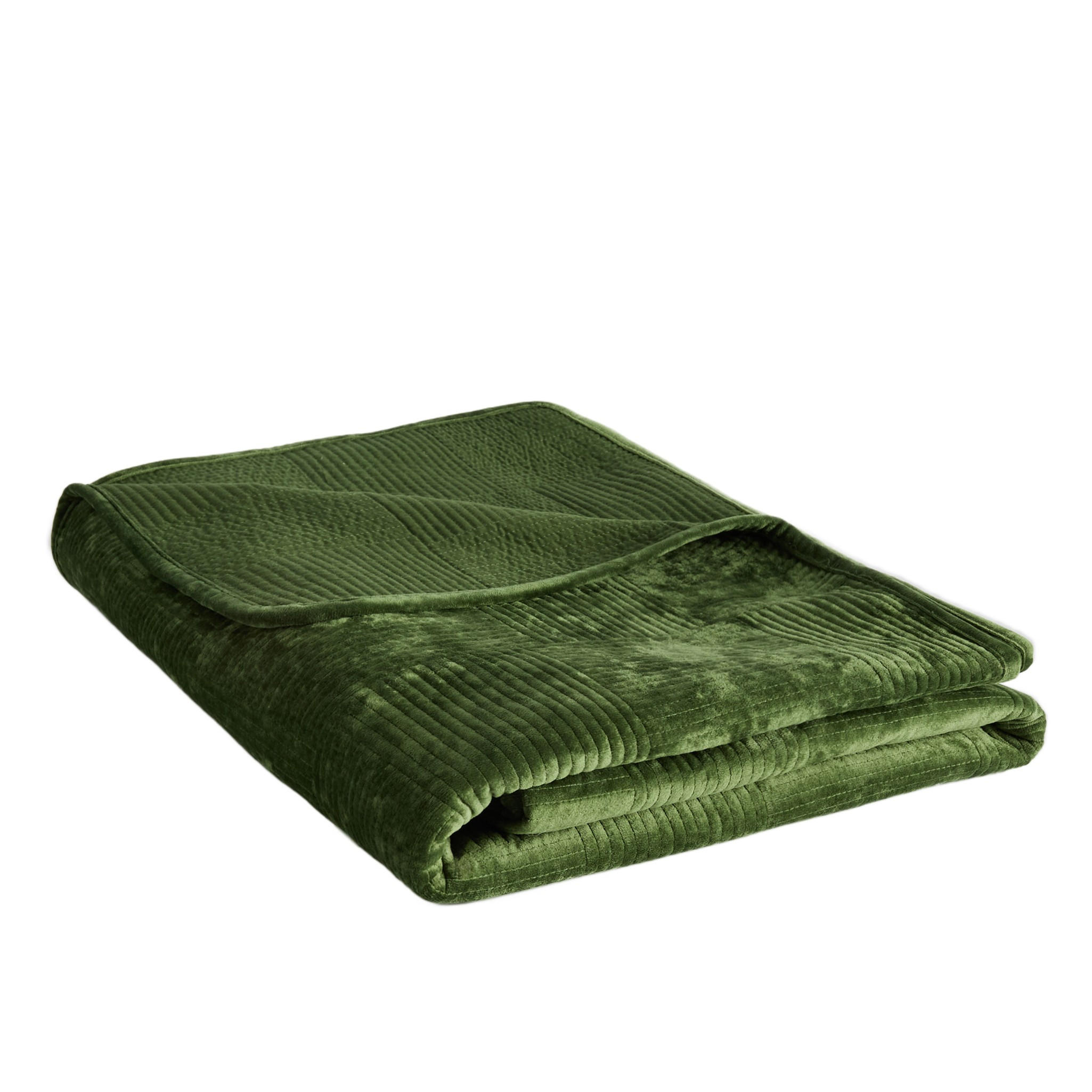 TAGESDECKE Quadron - Dunkelgrün, Textil (200/220cm) - home&you