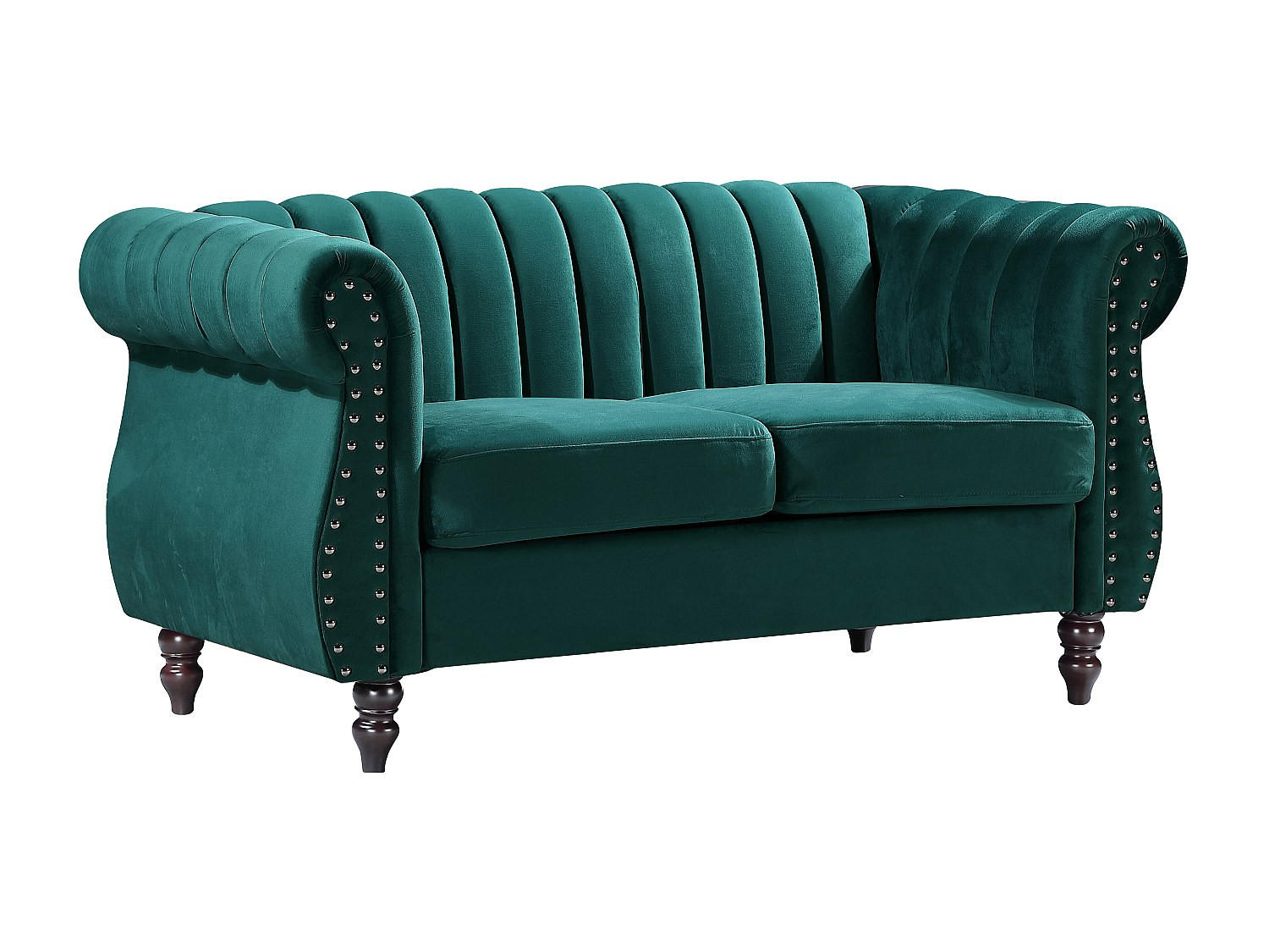 CHESTERFIELD-SOFA - 2-Sitzer - Samt - Smaragdgrün - TRUMBO - Grün, Textil (150/77/78cm) - Vente-Unique