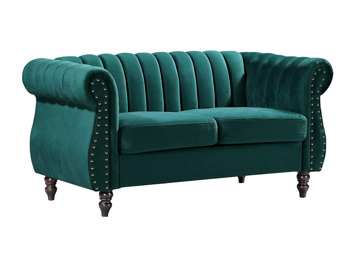 CHESTERFIELD-SOFA - 2-Sitzer - Samt - Smaragdgrün - TRUMBO - Grün, Textil (150/77/78cm) - Vente-Unique