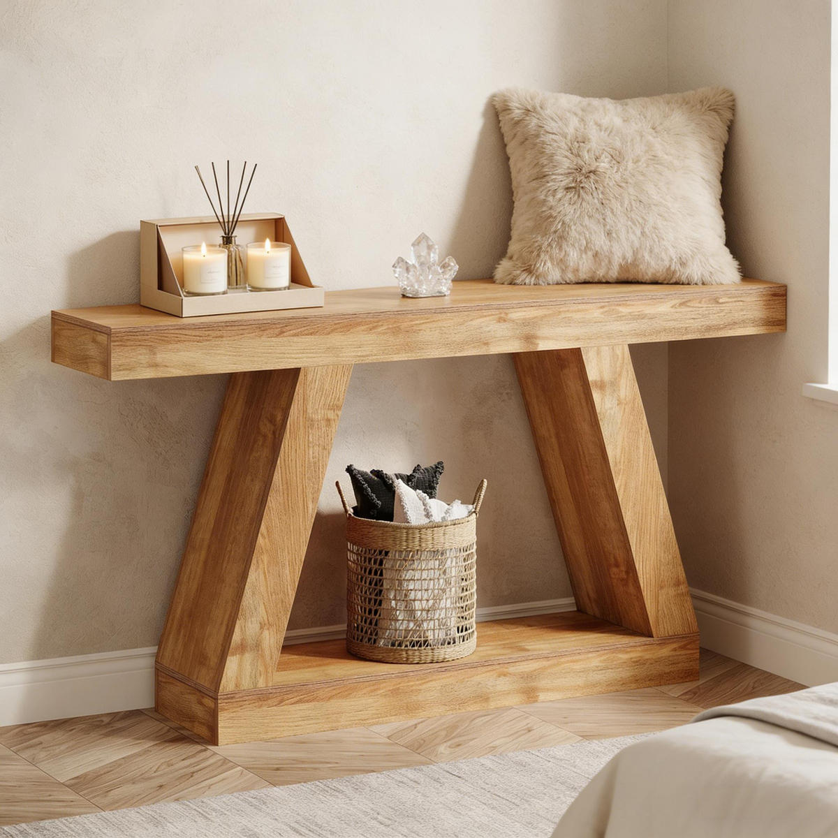 KONSOLENTISCH Natur 140/30/80 cm - Naturfarben, Holzwerkstoff (30/140/80cm) - PANGIVO