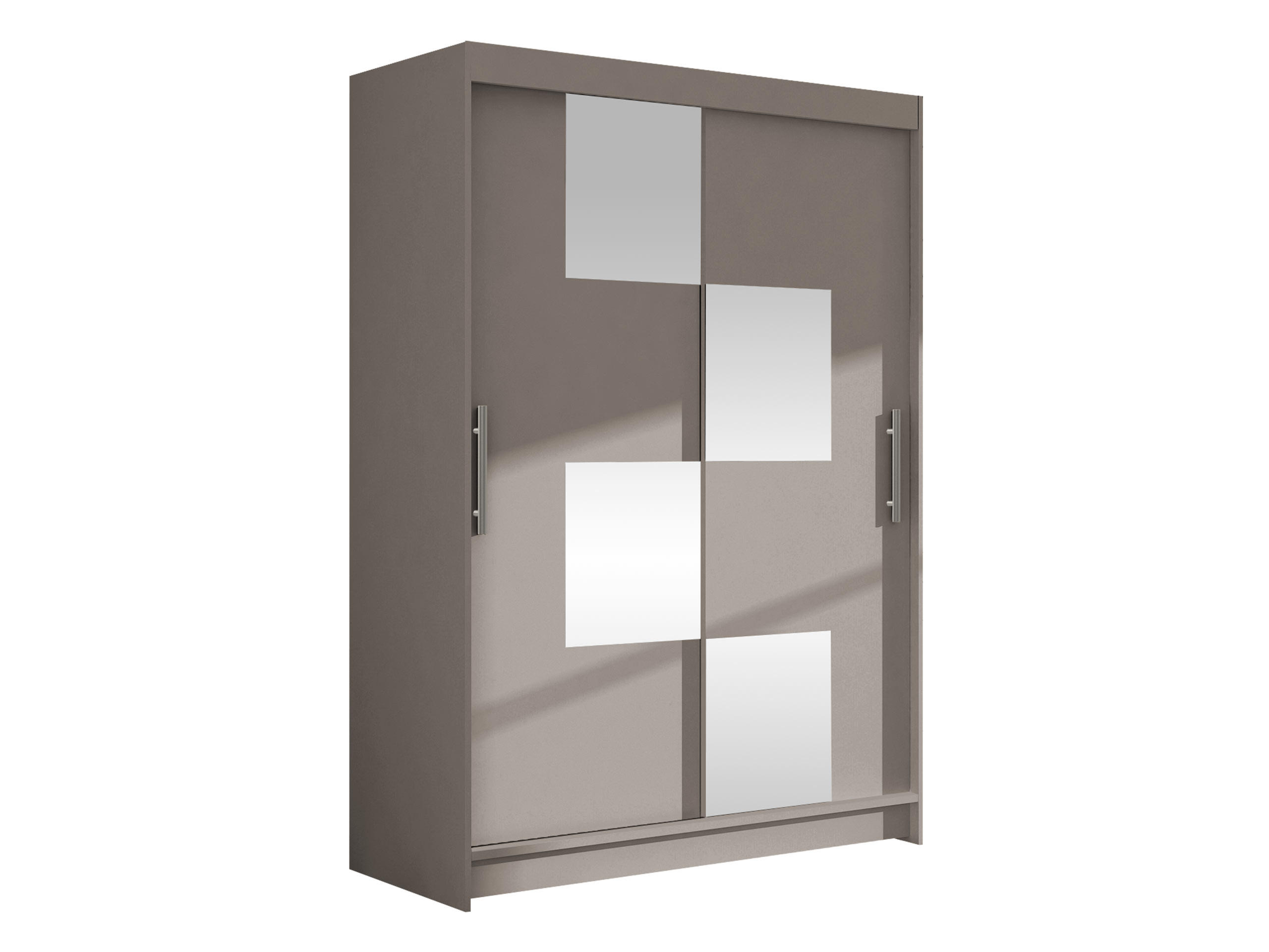 KLEIDERSCHRANK Miami III - Kaschmir/Silberfarben, Holzwerkstoff/Kunststoff (120/200/58cm) - MIRJAN24