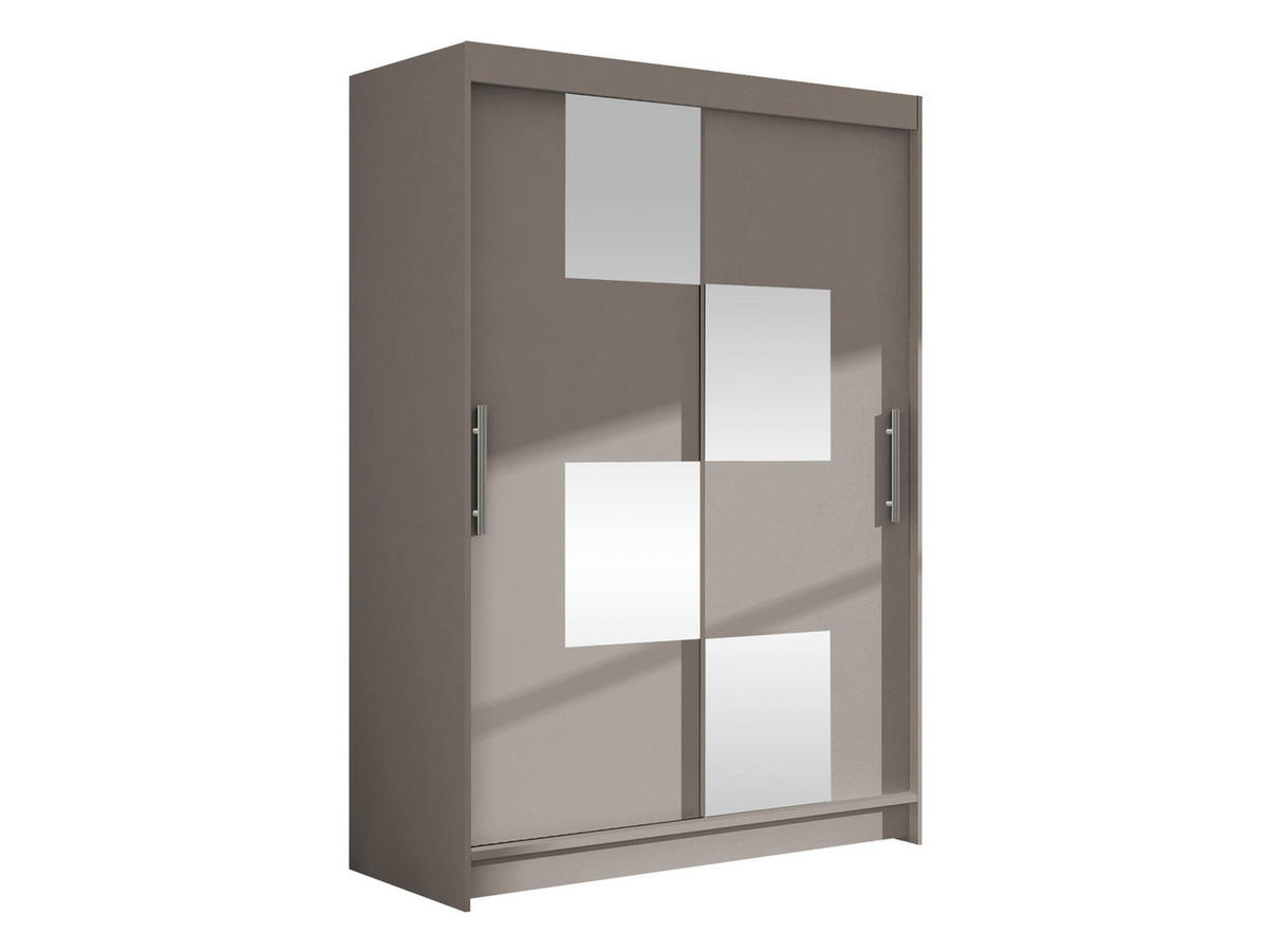 KLEIDERSCHRANK Miami III - Kaschmir/Silberfarben, Holzwerkstoff/Kunststoff (120/200/58cm) - MIRJAN24