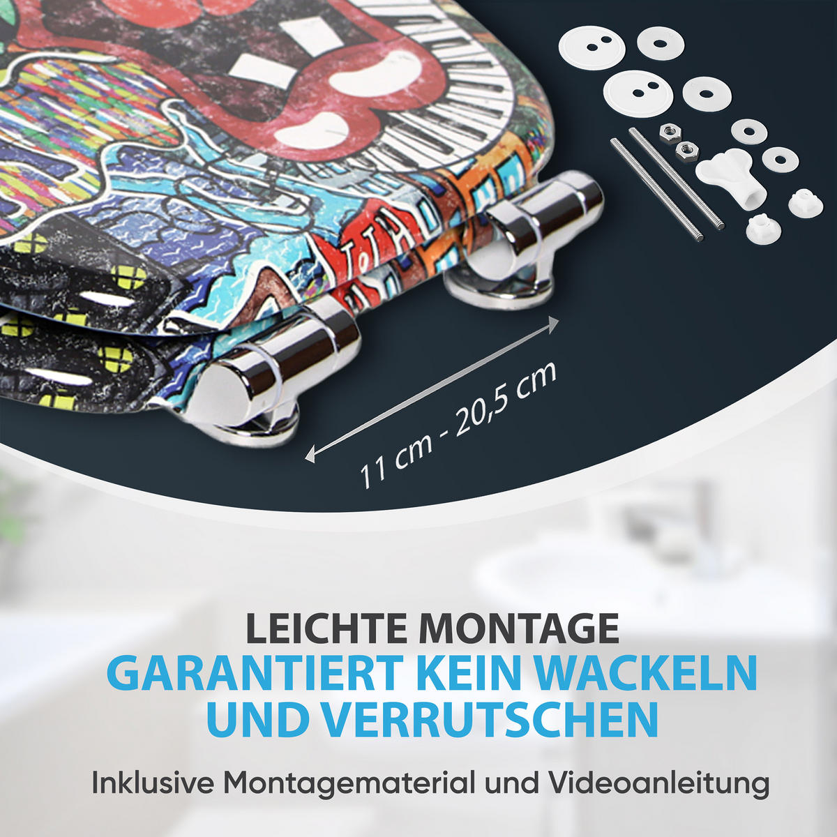 WC-SITZ mit Absenkautomatik Graffiti - Rot, Holzwerkstoff (38/6/47cm) - Sanilo