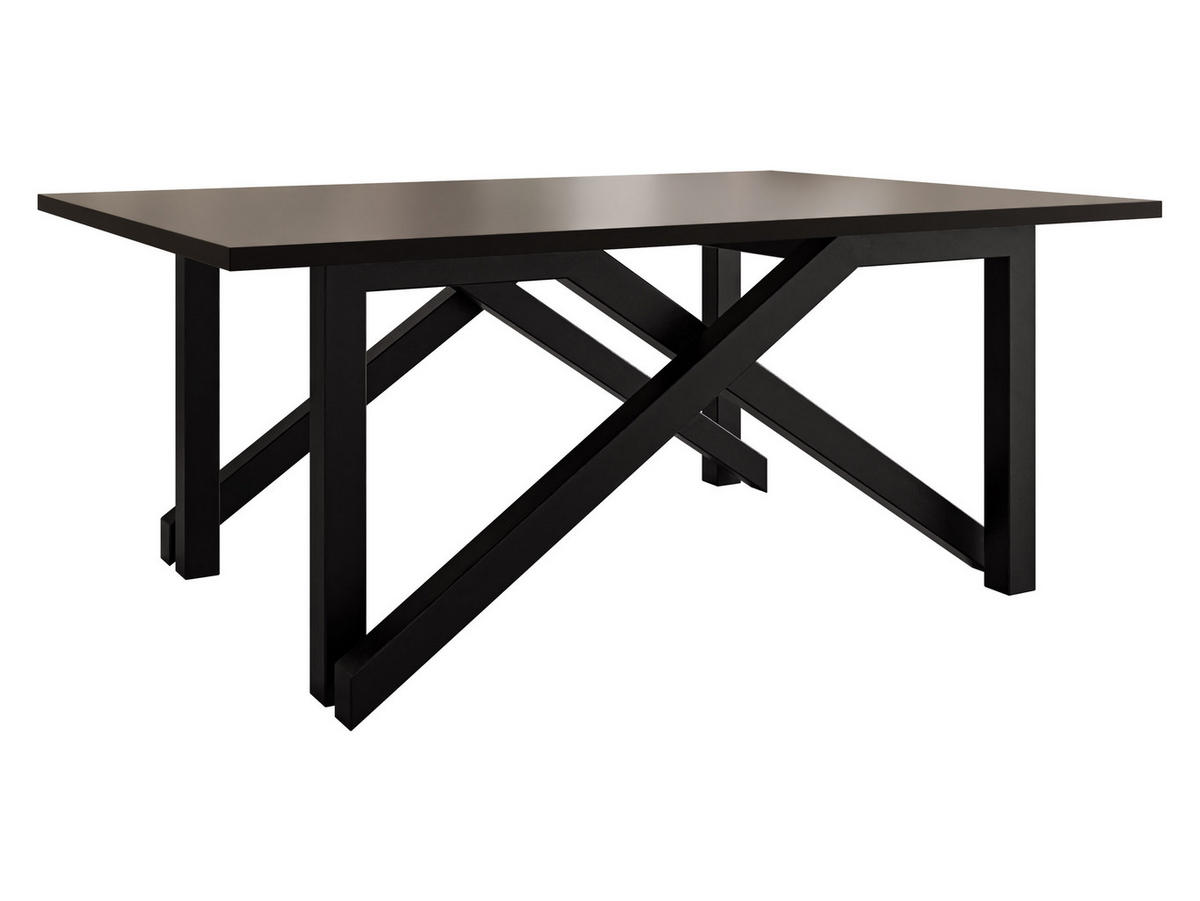 2-IN-1 COUCHTISCH UND ESSTISCH Xena Bis - Schwarz, Holzwerkstoff/Metall (70/100/45cm) - MIRJAN24