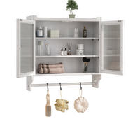 KÜCHENOBERSCHRANK 60/18/63 cm mit Glasfront und 2 Türen in Weiß gewischt - Weiß, Holz (63/60/18cm) - BEAOK