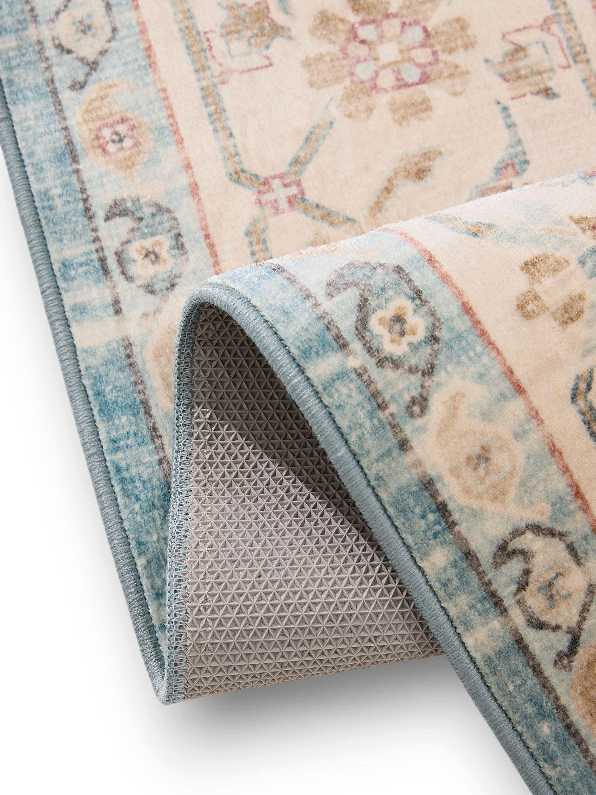 VINTAGE-TEPPICH Miray waschbar 80/150 cm - Blau/Multicolor, Kunststoff (80/150cm) - benuta Nest