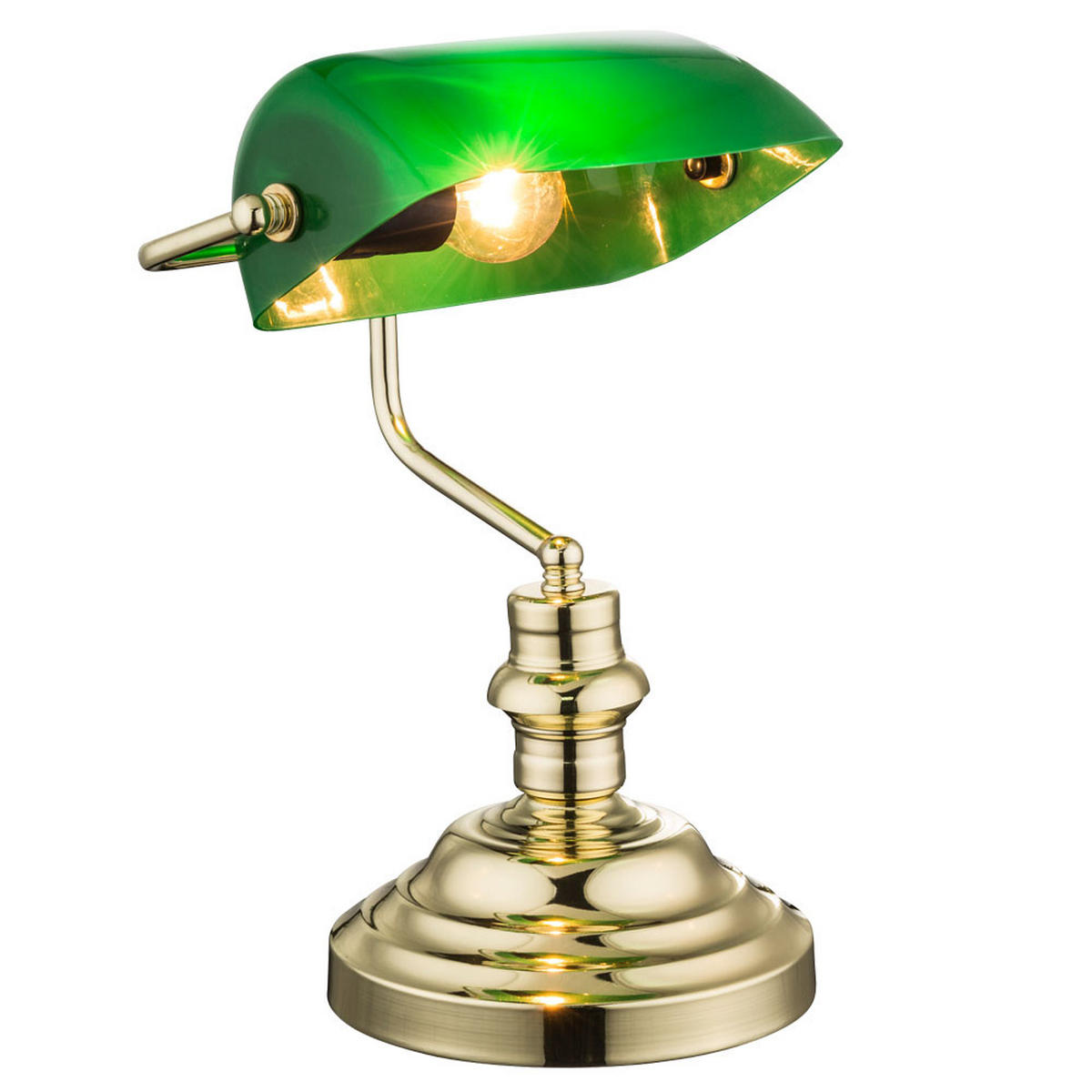 LED SCHREIBTISCHLEUCHTE Antique Grün Acryl - Grün, Metall (25/19/36cm) - Globo Lighting