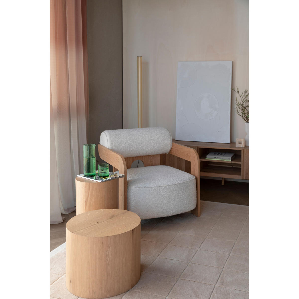 BEISTELLTISCH Silo 45 cm Natural - Naturfarben, Holzwerkstoff (45/45/35cm) - Zuiver