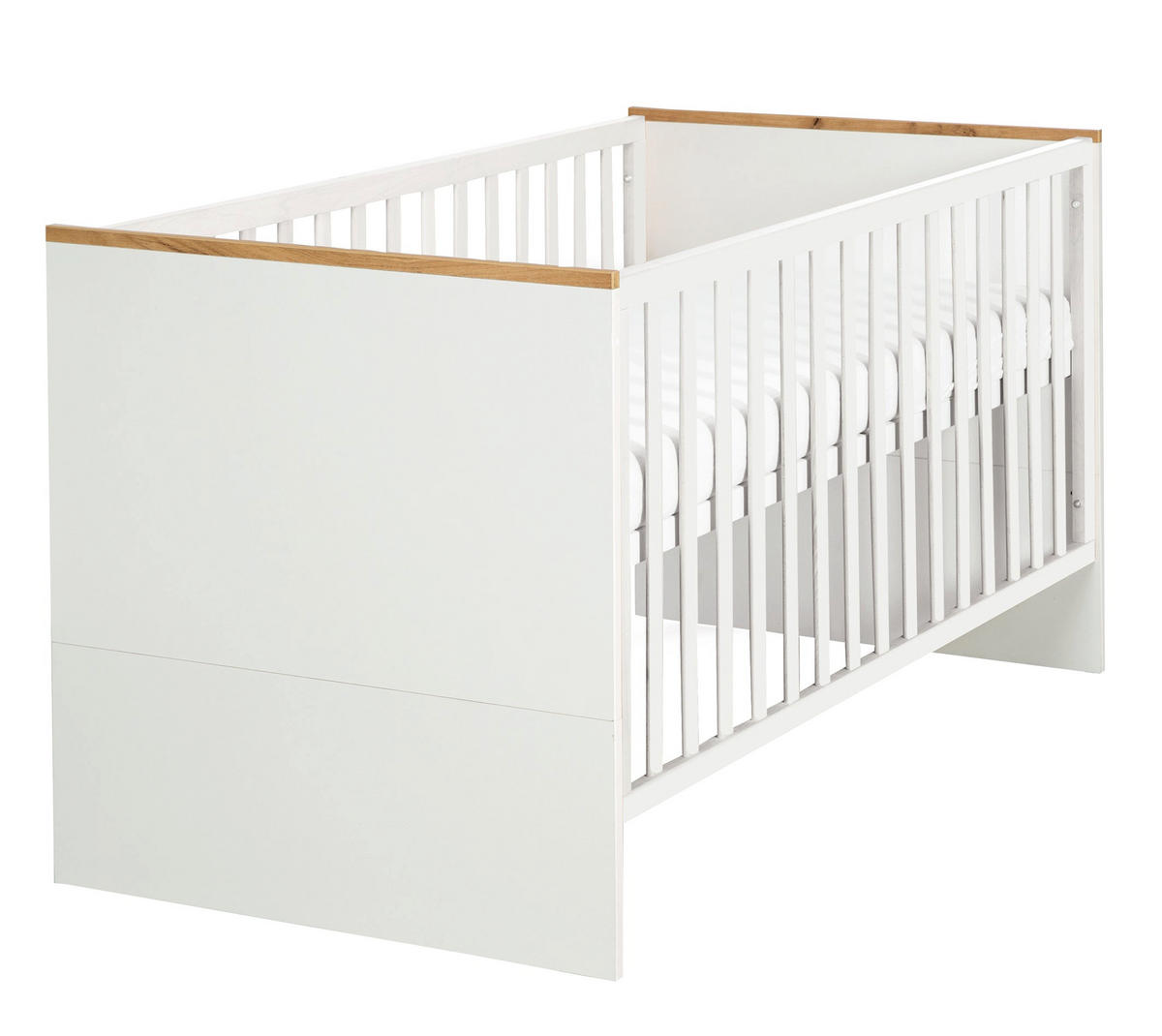 BABYBETT Finn 70 x 140 cm - Weiß, Holzwerkstoff (70/140cm) - Roba