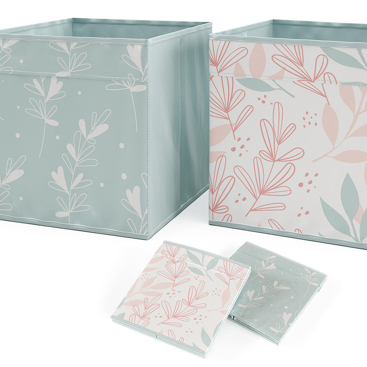 FALTBOX Türkis 30 x 30 cm 2er Set - Türkis, Wellpappe (30/30/30cm) - Vicco