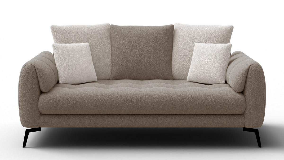 SOFA CALME 2,5-Sitzer, beige und écru - Beige, Holz/Textil (199/92/108cm) - Courtois Laville