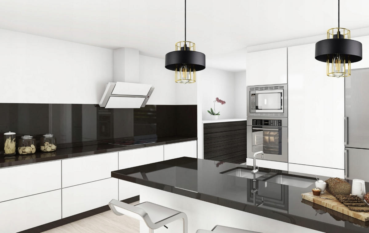 PENDELLEUCHTE LOFT - Goldfarben/Schwarz, Metall (20/20/100cm) - kiki design
