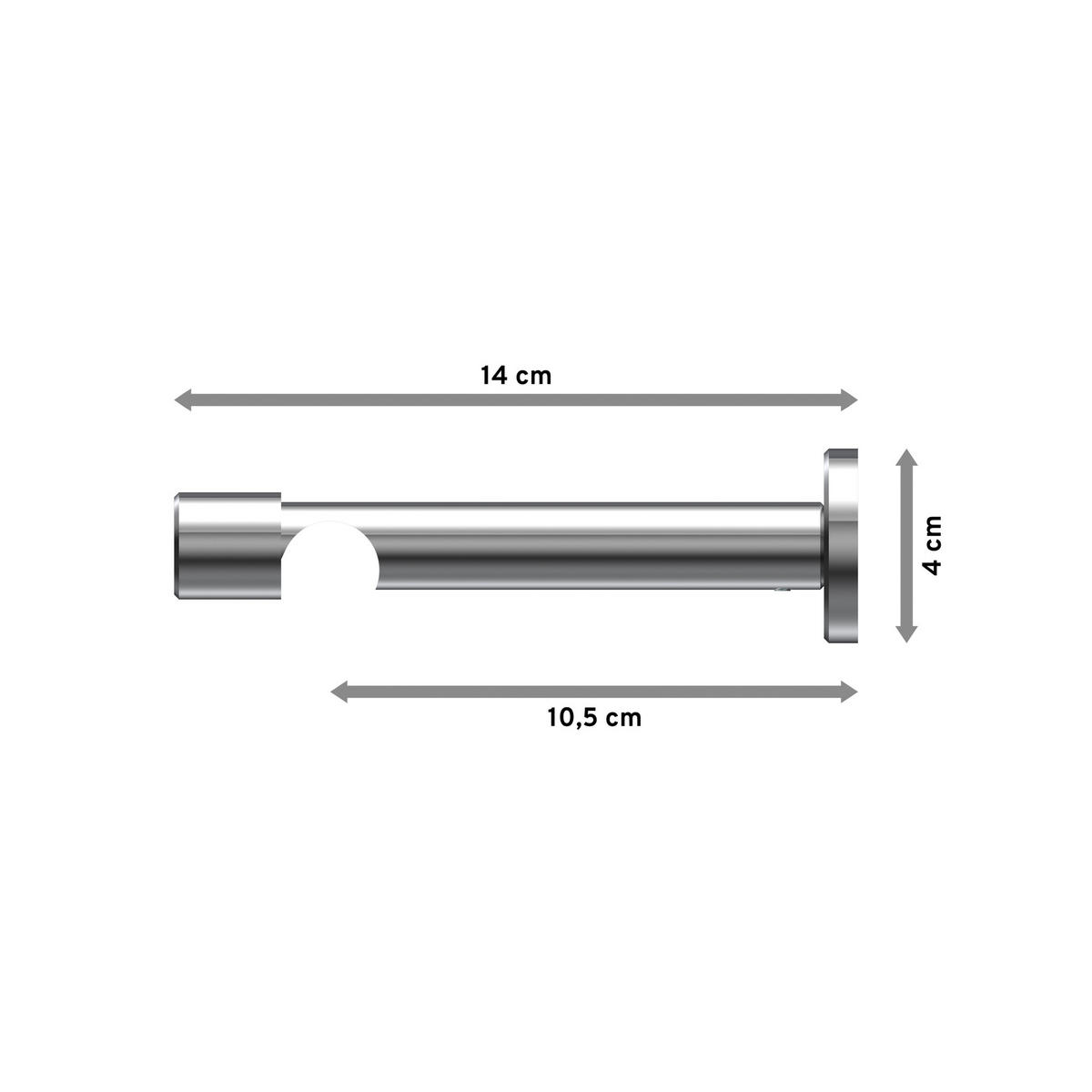 TRÄGER FÜR GARDINENSTANGEN 20 mm Ø, Prestige 1-läufig, Chrom - Chromfarben, Metall (13.7/4/4cm) - INTERDECO