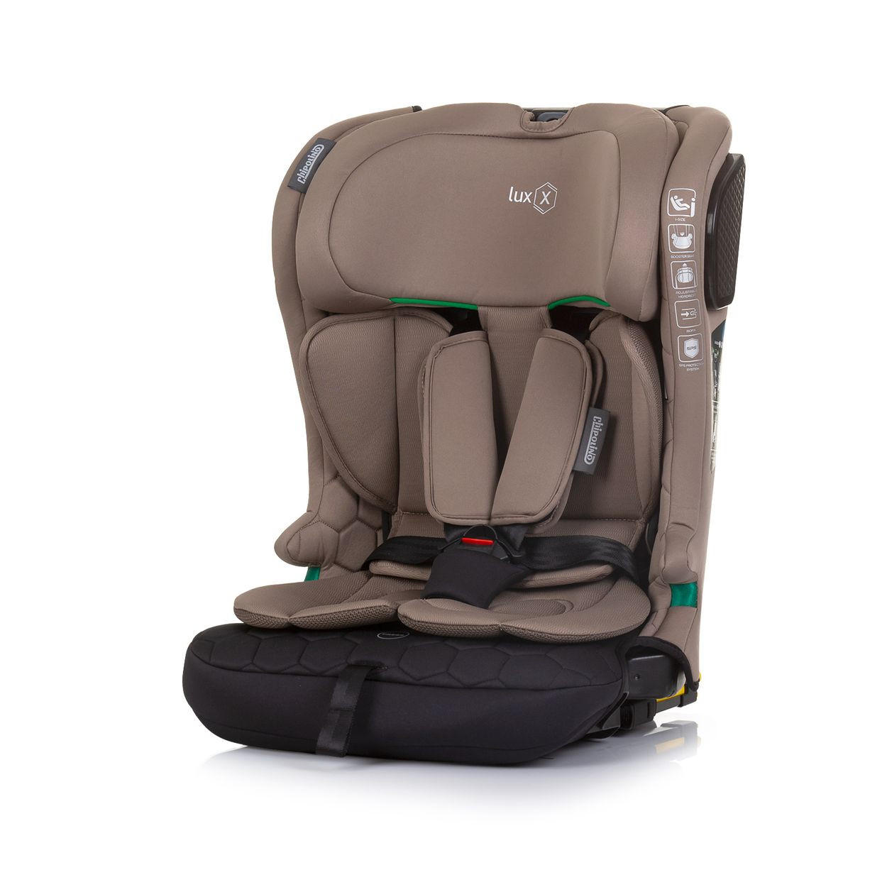 KINDERSITZ i-Size LUX X (76-150cm) beige Gruppe 1/2/3, Isofix, Top Tether - Beige, Kunststoff (42/60/42cm) - Chipolino