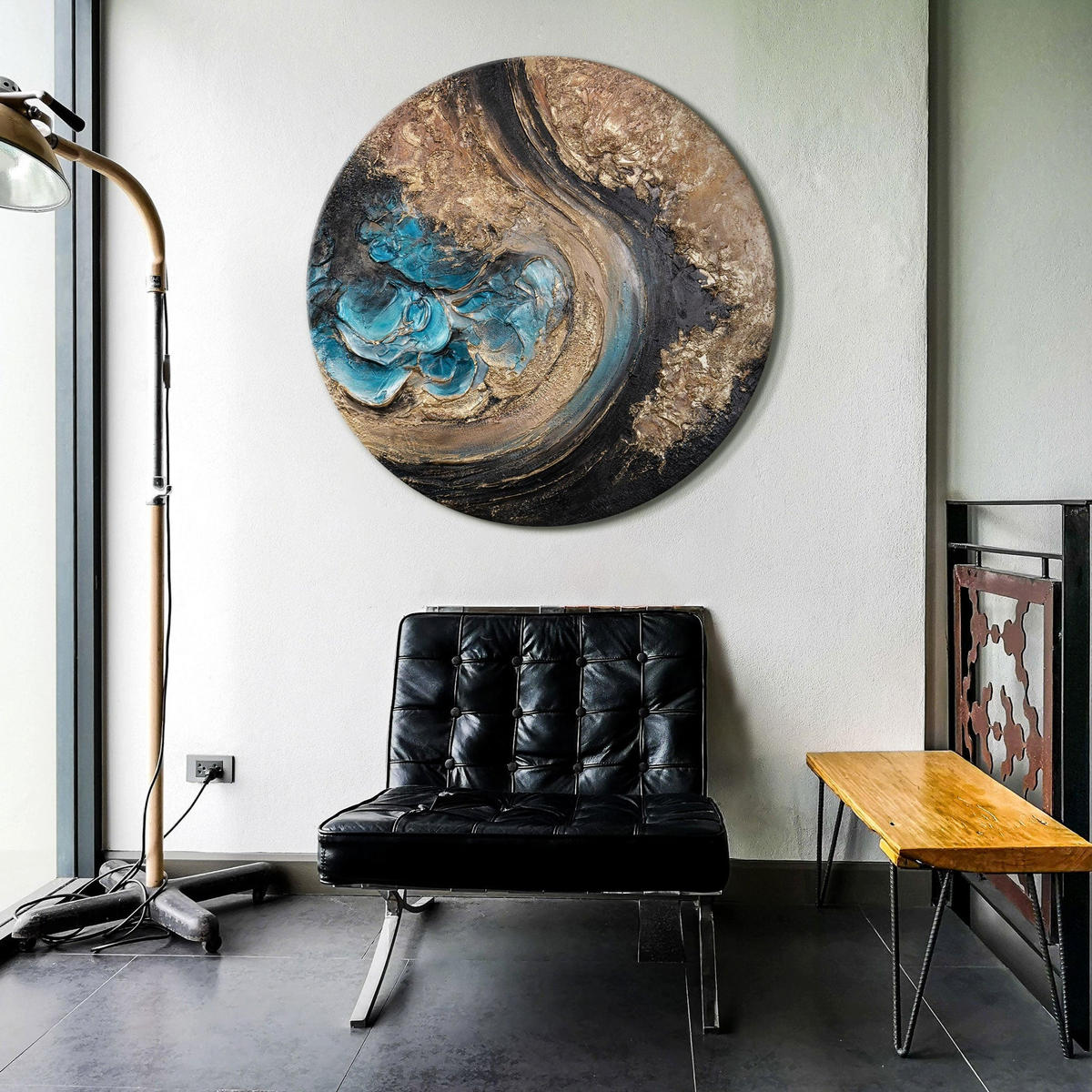 GEMÄLDE Der Schimmer der Ewigkeit auf Keilrahmen 70 cm - Multicolor, Holz (70/70cm) - YS-art gallery