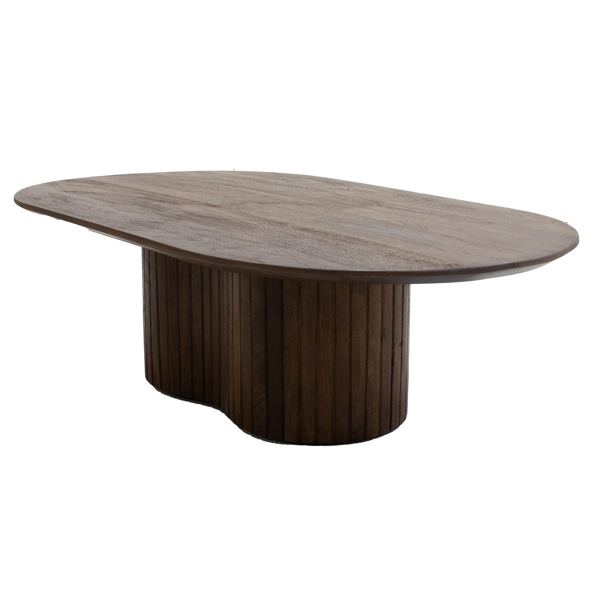 COUCHTISCH Oval 120cm aus Mangoholz, Dunkelbraun - Dunkelbraun, Holz (120/70/35cm) - Giga Meubel