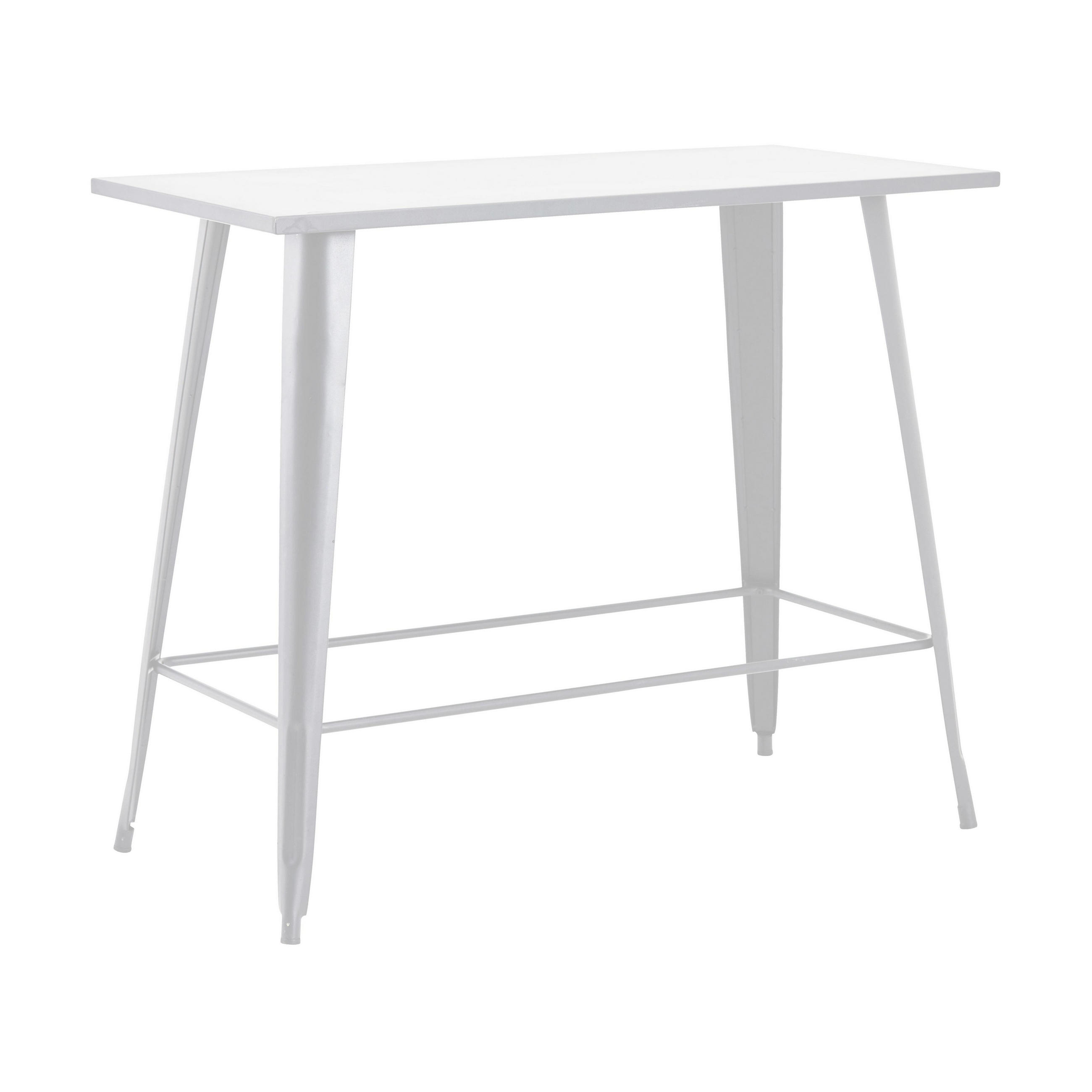 HOCHTISCH, Weiß - Weiß, Metall (120/60/101cm) - Oviala