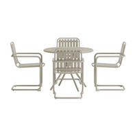 GARTENSET, Chios, Tisch Beige, Glas, 90 x 90 x 71 cm, 5-teilig - Beige, Glas - ebuy24