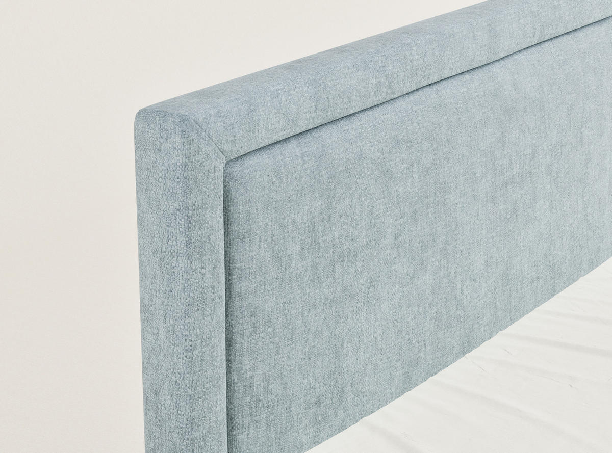 BOXSPRINGBETT Fresco 180/200 cm, in Hellblau, Bettkasten, Matratze, Topper - Schwarz/Hellblau, Holz/Holzwerkstoff (180/200cm) - Maison de Reve