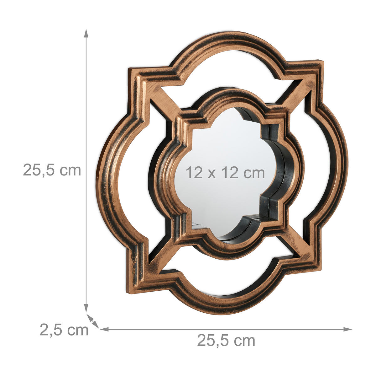 3XZRKADLÁ - zlatá, plast/sklo (25.5/25.5/2.5cm) - Relaxdays