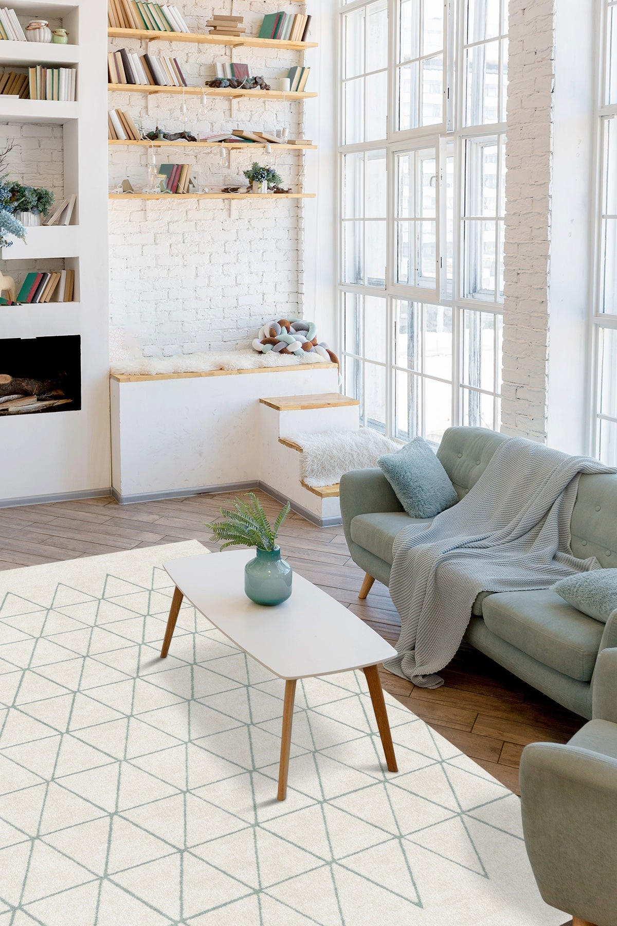 TEPPICH Design kurzer Flor beige - Beige, Textil (140/200cm) - AFK Living