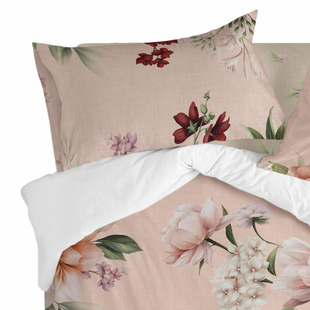 KISSENBEZUG summer floral 60x70 cm mehrfarbig - Multicolor, Textil (60/70cm) - Happy Friday