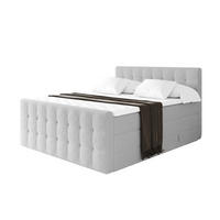 BOXSPRINGOVÁ POSTEL s matrací H3/H4 - IGAN-Z KING - 160x200 cm Světle šedá - stříbrná, kompozitní dřevo (163/200cm) - ALTDECOR