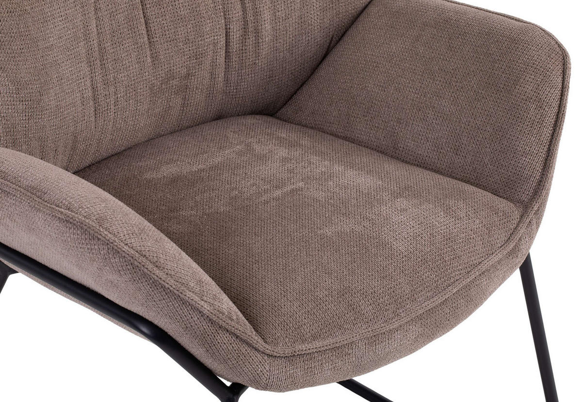 SESSEL Aliano braun - Beige/Schwarz, Textil/Metall (73/76/67cm) - Mr. Deko