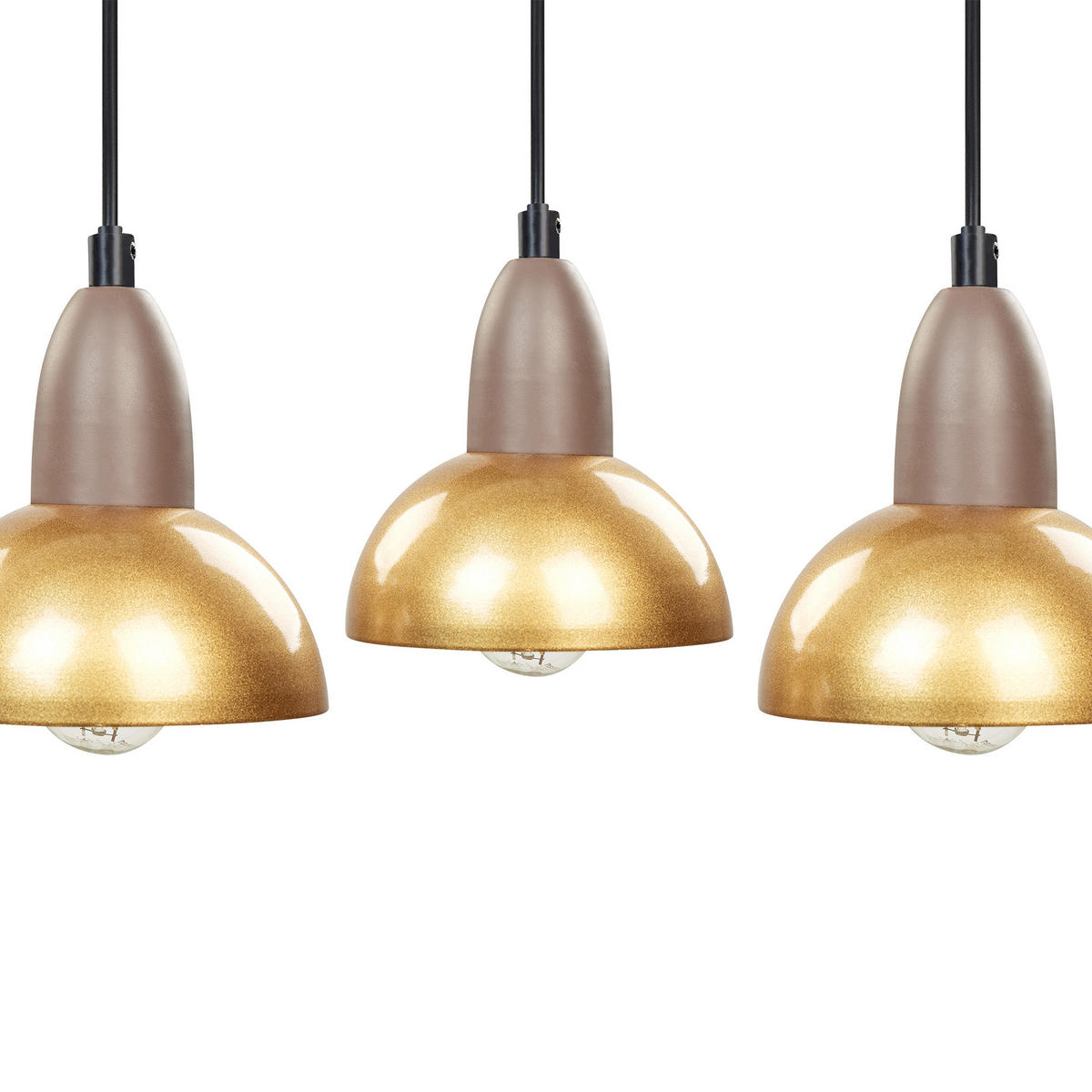 HÄNGELEUCHTE Castaly 30/30/110 cm - Messingfarben, Metall (30/30/110cm) - Beliani