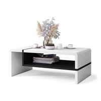 COUCHTISCH rechteckig Weiß matt - Schwarz matt 100/60/40 cm - Schwarz/Weiß, Holzwerkstoff (60/100/40cm) - designimpex