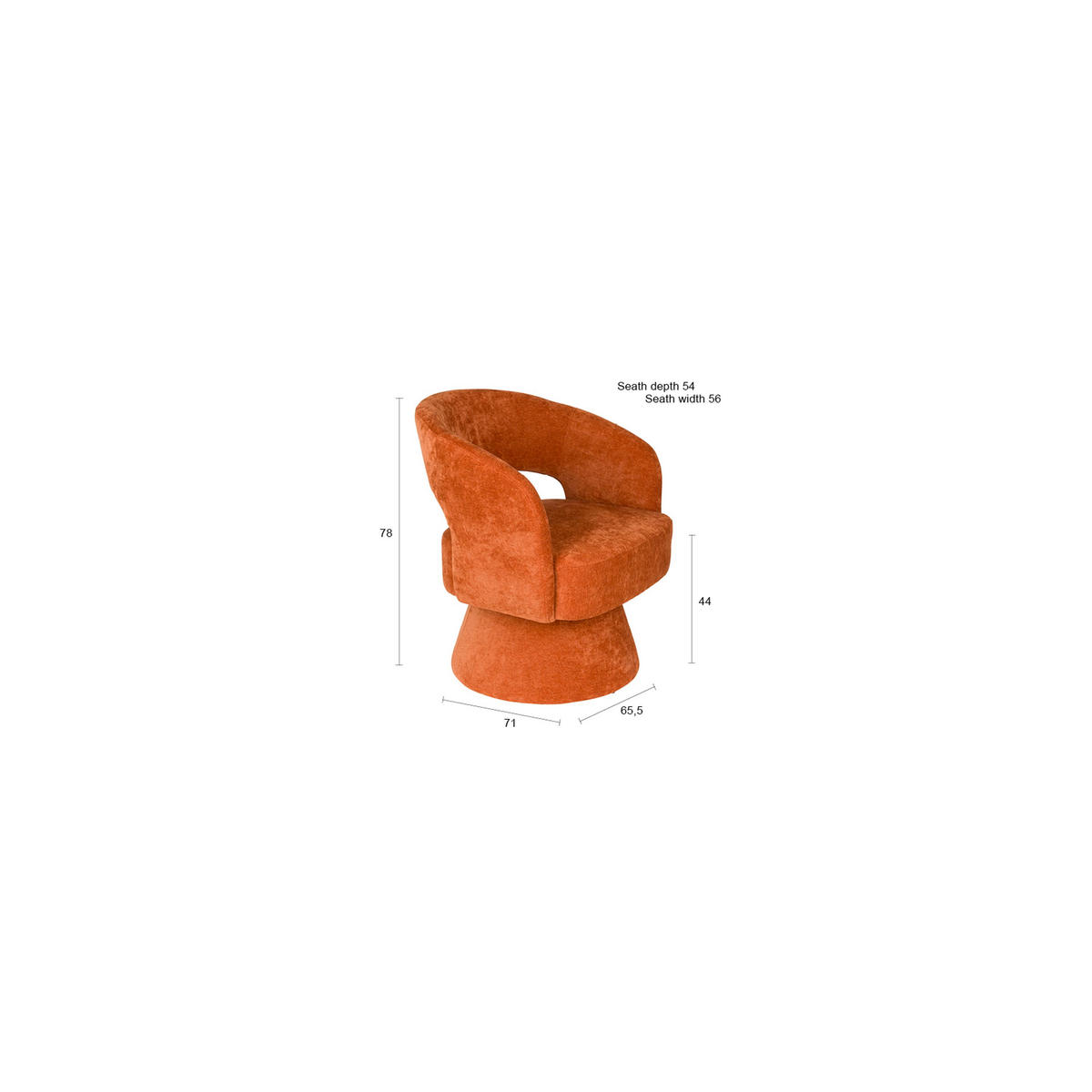SESSEL Charina Orange - Orange, Kunststoff (71/78/65.5cm) - Housecraft Living