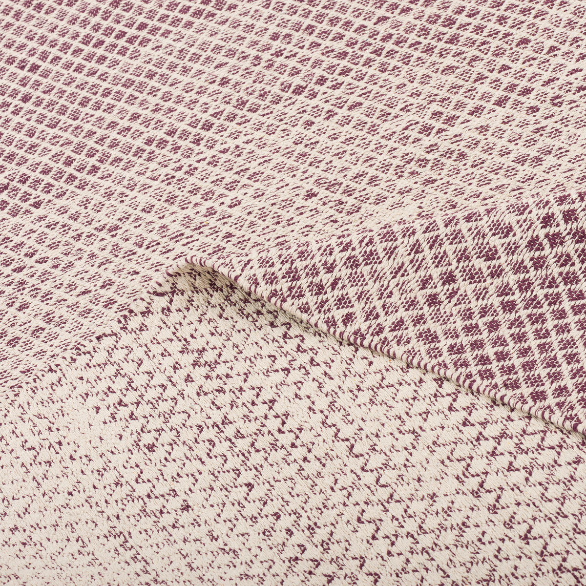 BAUMWOLLE NATUR KELIM TEPPICH SANDY MELIERT - Violett, Textil (90/160cm) - Pergamon