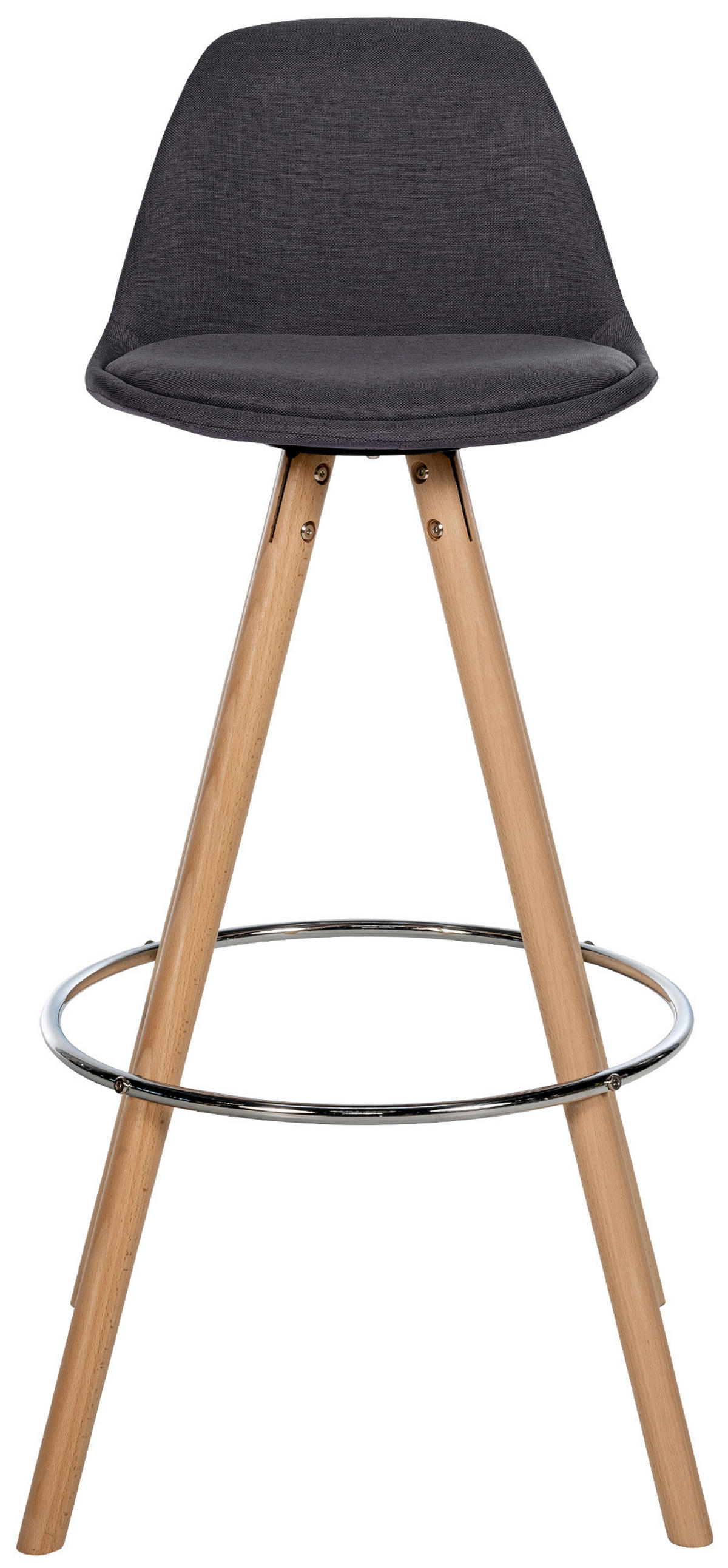 BARHOCKER PALMA Dunkelgrau Stoff Braun - Dunkelgrau, Holz/Textil (38/99/44cm) - DELUKE