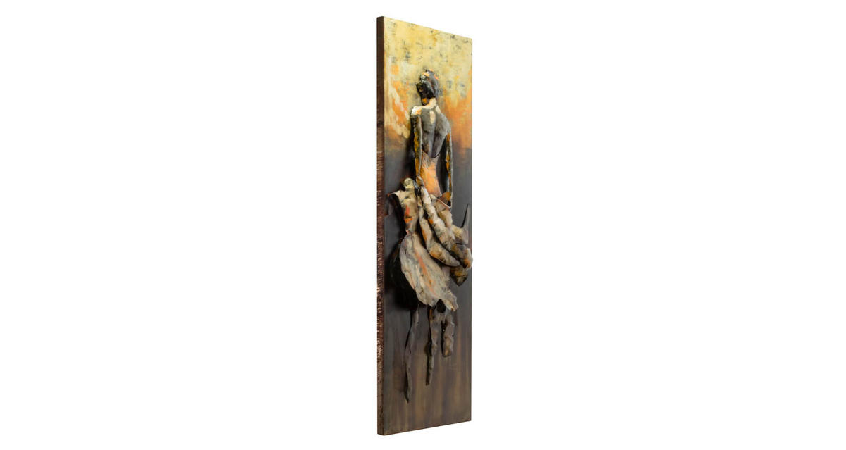 METALLBILD Gelb 44/144 cm - Gelb/Braun, Metall (7.1/144cm) - KUNSTLOFT