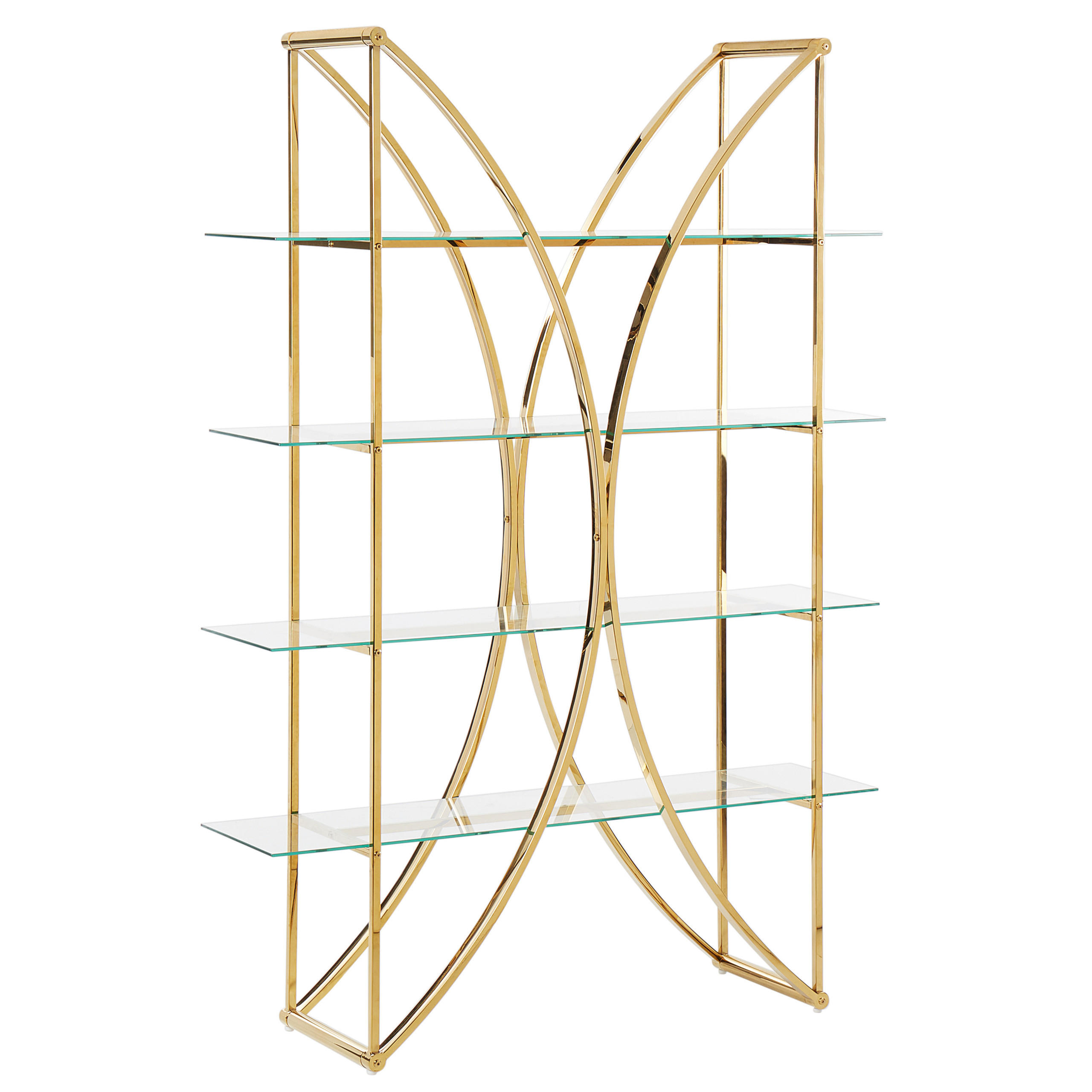 REGAL mit 4 Ebenen 175 cm Gold Hollow - Goldfarben, Metall (120/175/34cm) - Beliani