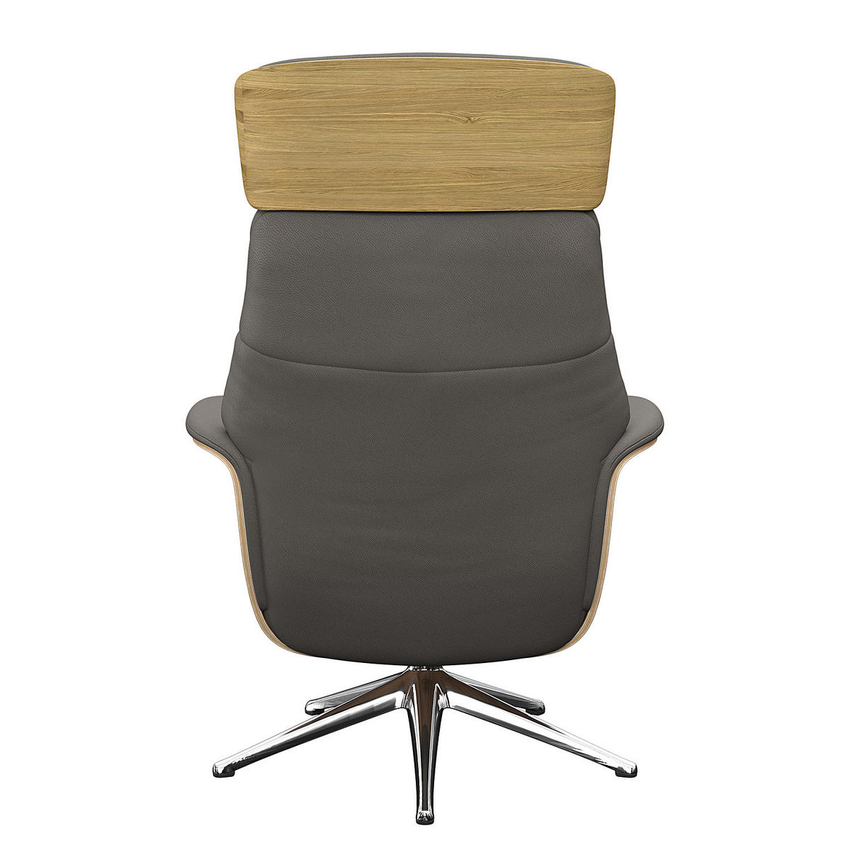 RELAXSESSEL - Echtleder - Chromfarben/Grau, Leder/Metall (83/118/83cm) - home24