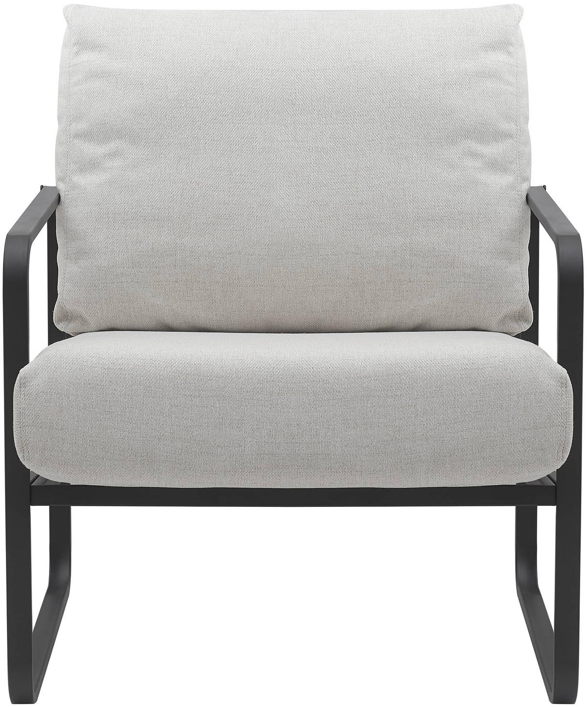 SESSEL Stoff creme - Creme/Schwarz, Textil/Metall (70/82/74cm) - CLP