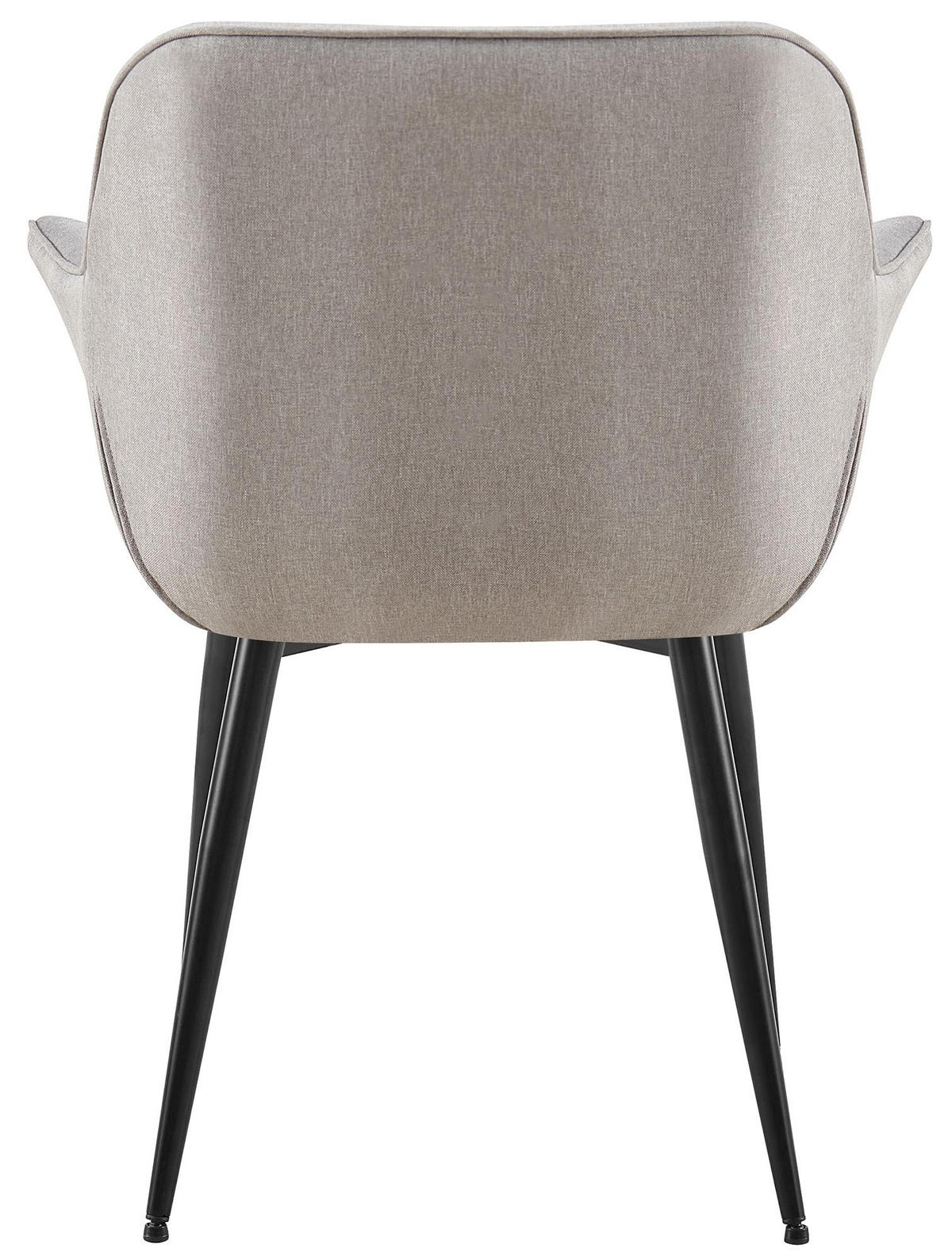 ARMLEHNENSTUHL Stoff grau - Schwarz/Grau, Textil/Metall (65/85/58cm) - CLP