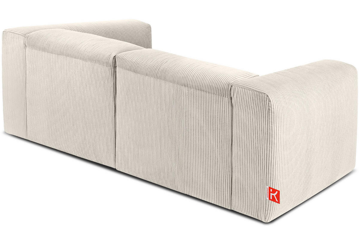2-SITZER-MODULSOFA BUFFO mit extrem weicher und bequemer Sitzfläche, Kordstoff, cremefarben - Creme, Textil (210/73/96cm) - KONSIMO®