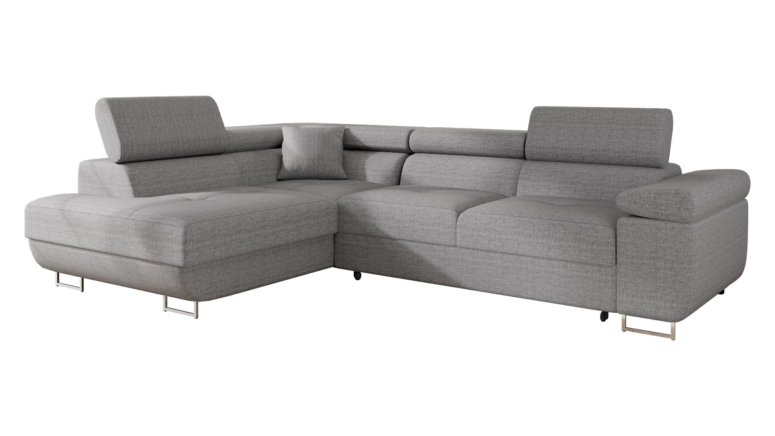ECKSOFA Torezio, Seite: Links - Hellgrau, Holz/Textil (274/203cm) - MIRJAN24