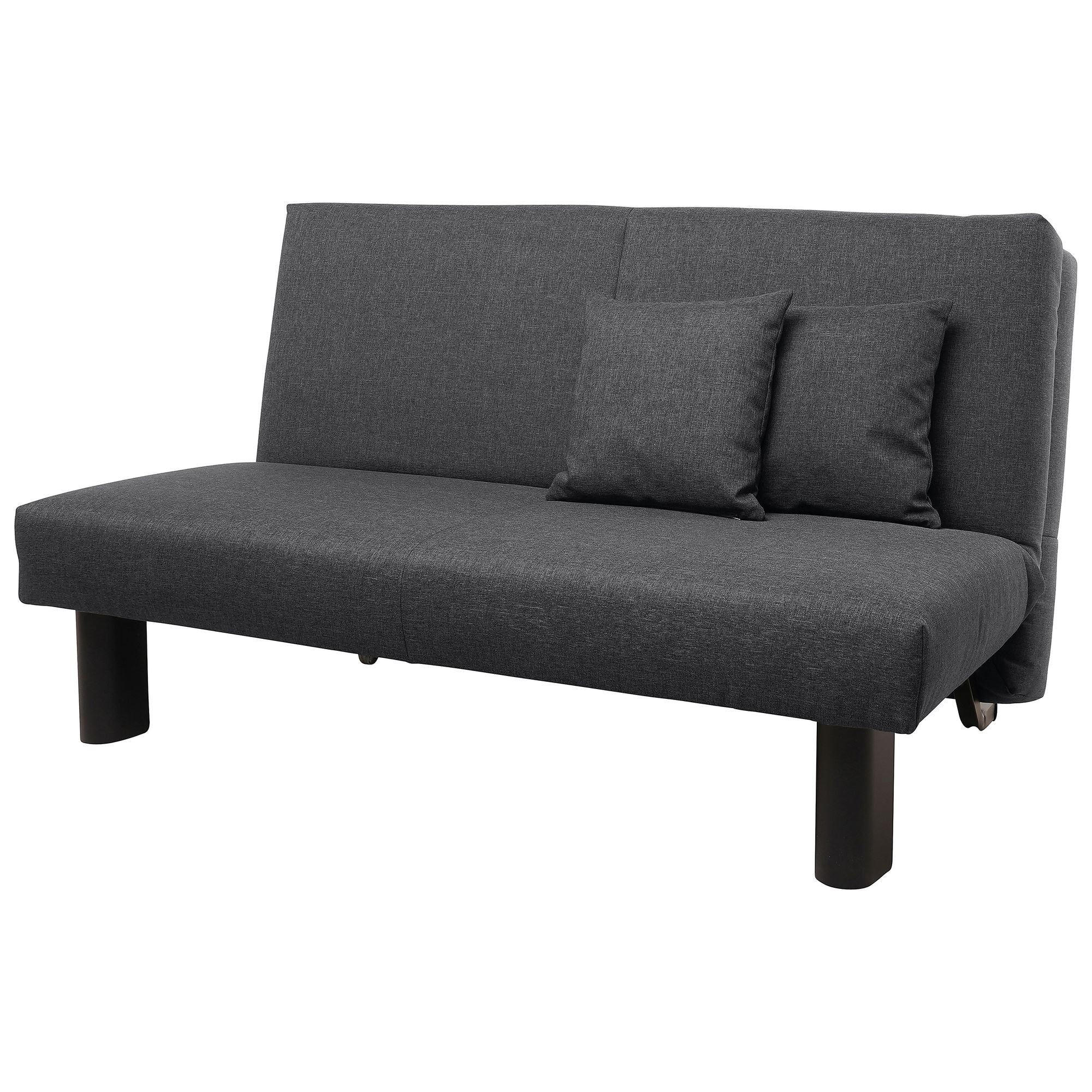 FALTSOFA Kalomira Bezug Flachgewebe Metall schwarz / graphit - Graphitfarben, Kunststoff (145/84/100cm) - 58aufmkessel