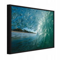 BILDER mit Rahmen Meer Wellen Blau 120x80 cm - Multicolor, Holzwerkstoff (120/80cm) - Wallarena