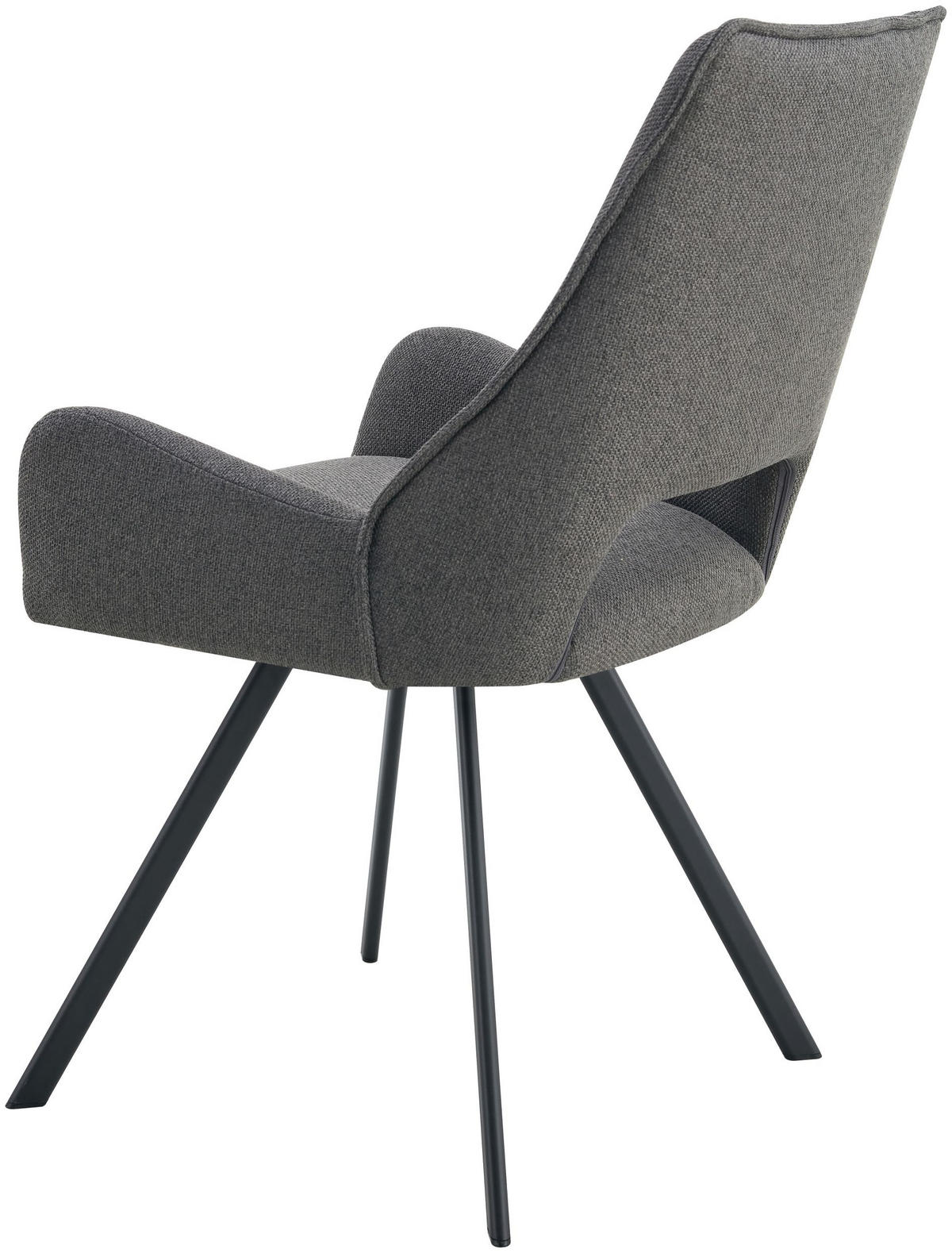 ARMLEHNENSTUHL Helen anthrazit 2er Set - Anthrazit/Schwarz, Textil/Metall (56/91/63cm) - Xonox