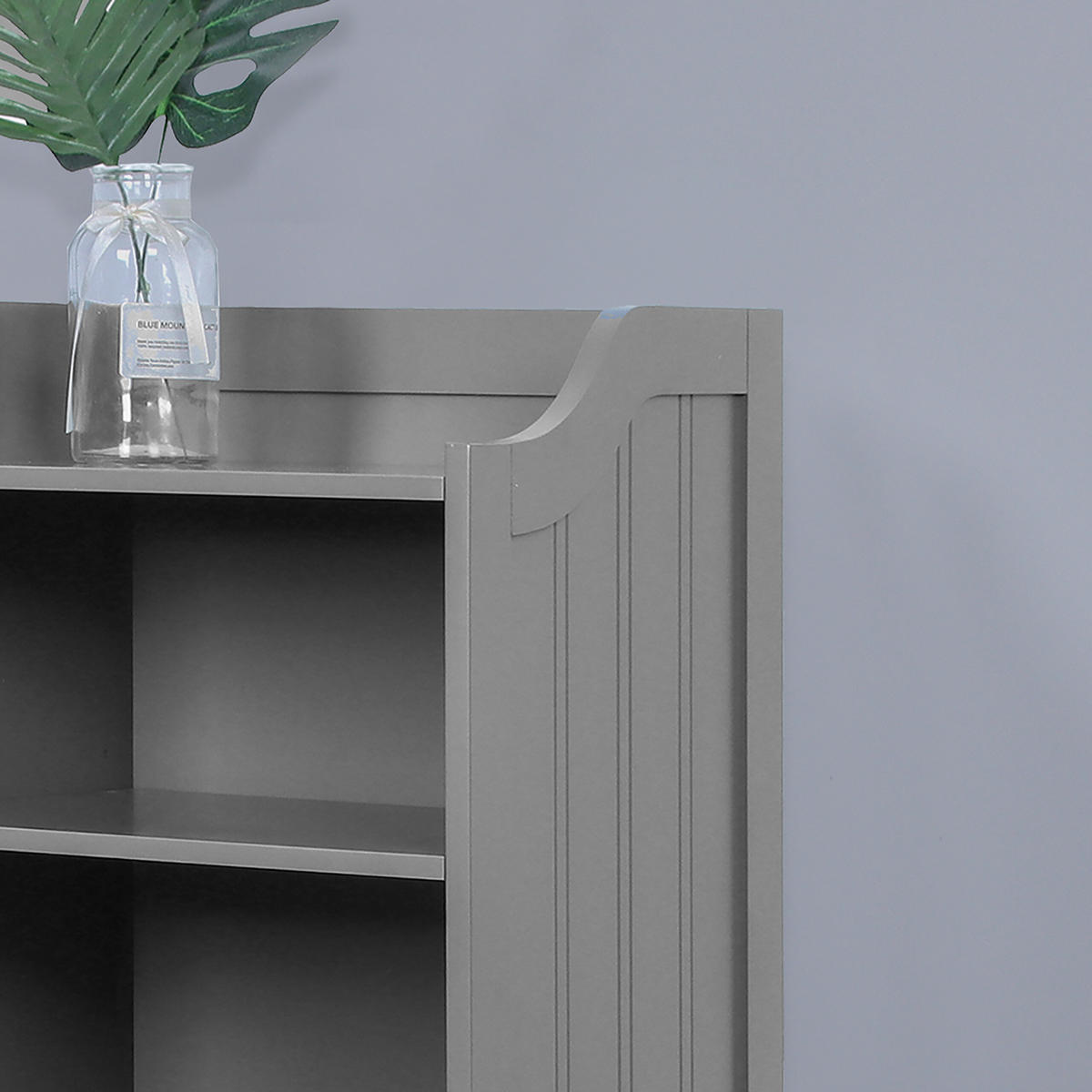 BADEZIMMERSCHRANK - Grau, Holzwerkstoff/Metall (40.5/86/36cm) - Relaxdays