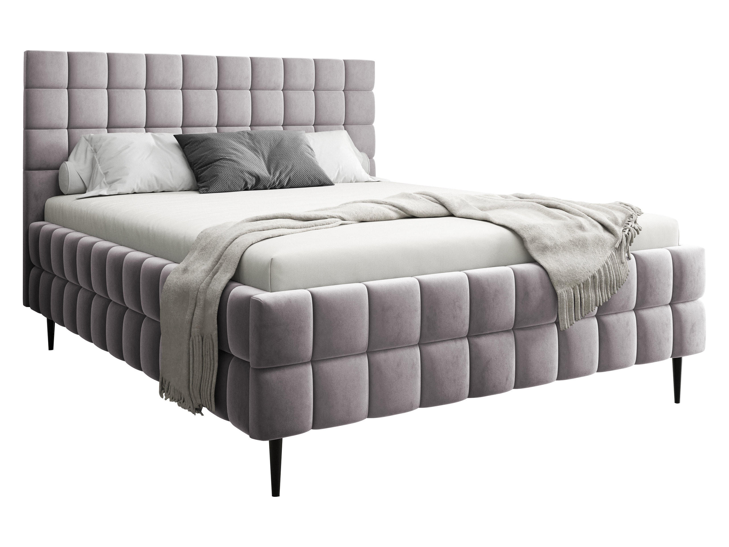 POLSTERBETT Ardea Leg - Schwarz/Rosa, Holz/Textil (140/200cm) - MIRJAN24